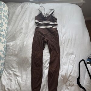 Alo brown sports bra & leggings set